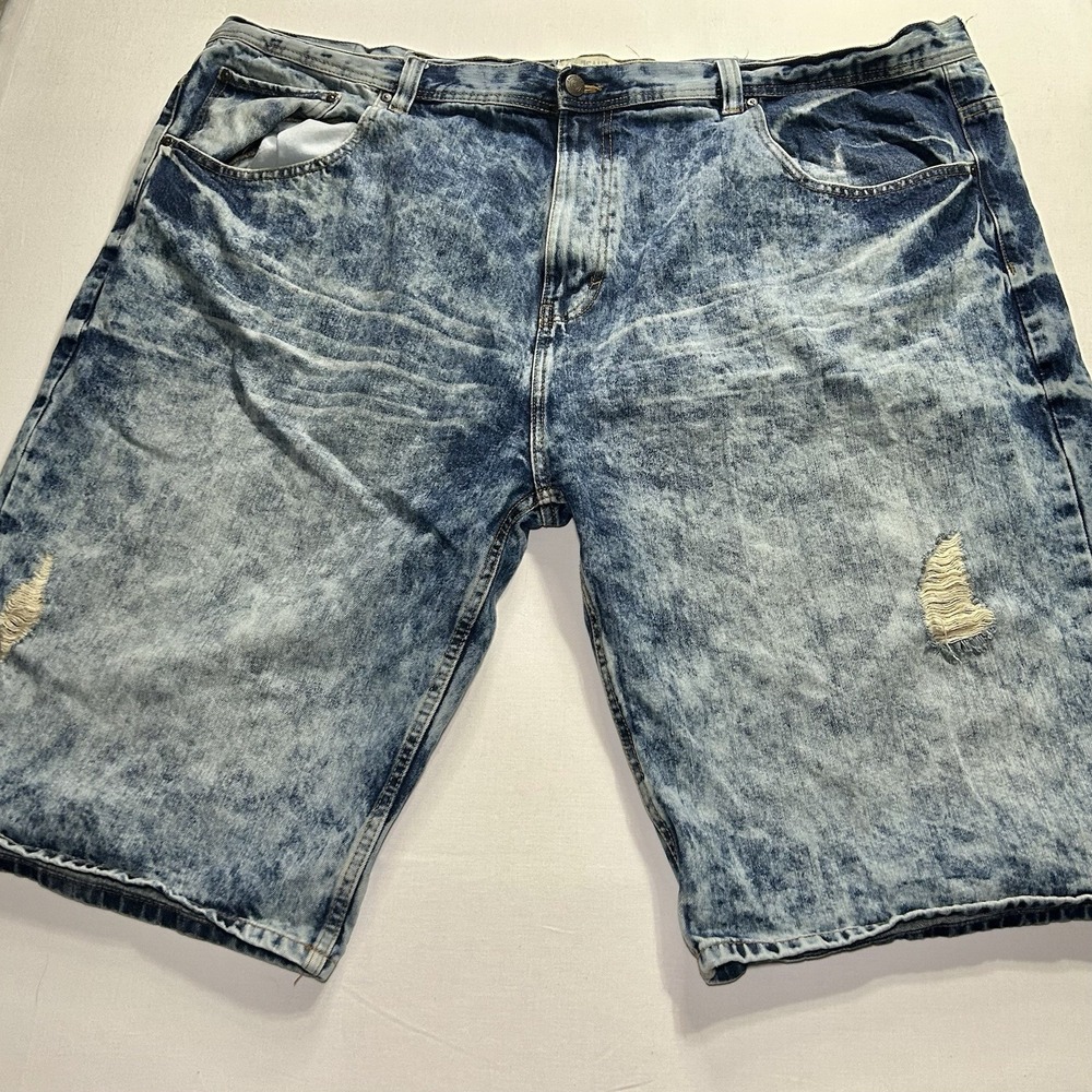 Vtg Akademiks Jeanius Baggy Denim Jorts Shorts Men's 52 Acid Wash